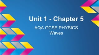 Unit 1 - Chapter 5
AQA GCSE PHYSICS
Waves
 