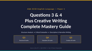 Q5 Creative Writing Examples Mastering AQA GCSE English Language Paper 1: Structure, Evaluation ...