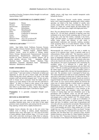 Aqarqarha a potent drug in unani medicine a review on its historical ...