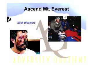 Ascend Mt. Everest

Beck Weathers
 