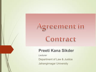 Preeti Kana Sikder
Lecturer
Department of Law & Justice
Jahangirnagar University
 