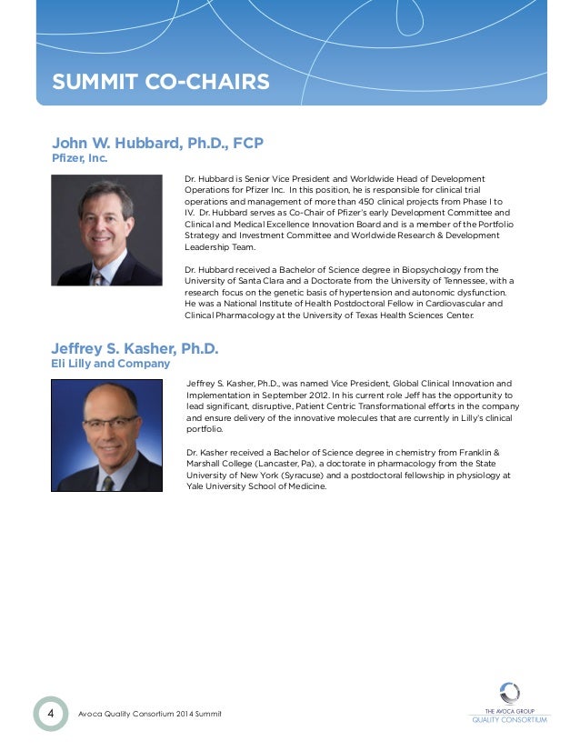 Avoca Quality Consortium 2014 Summit Bio Booklet