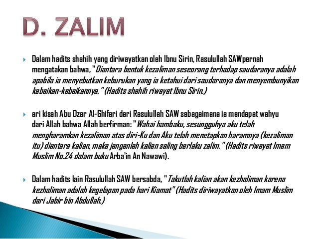 Hadits Tentang Orang Zalim - Sumber Ilmu