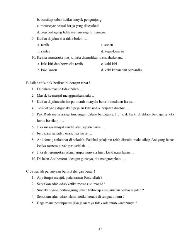 Aqidah Akhlak Kelas 5 Sem 1