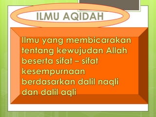 ILMU AQIDAH
 