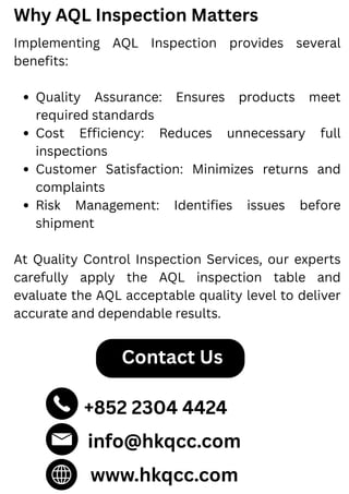 AQL Inspection: Ensuring Quality with AQL Inspection Table and ...