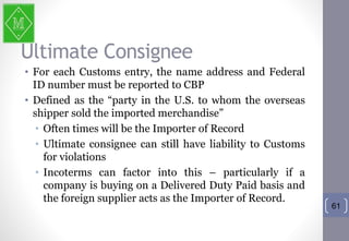 Unique Consignment Reference Basics of import 2.0 | PPTX