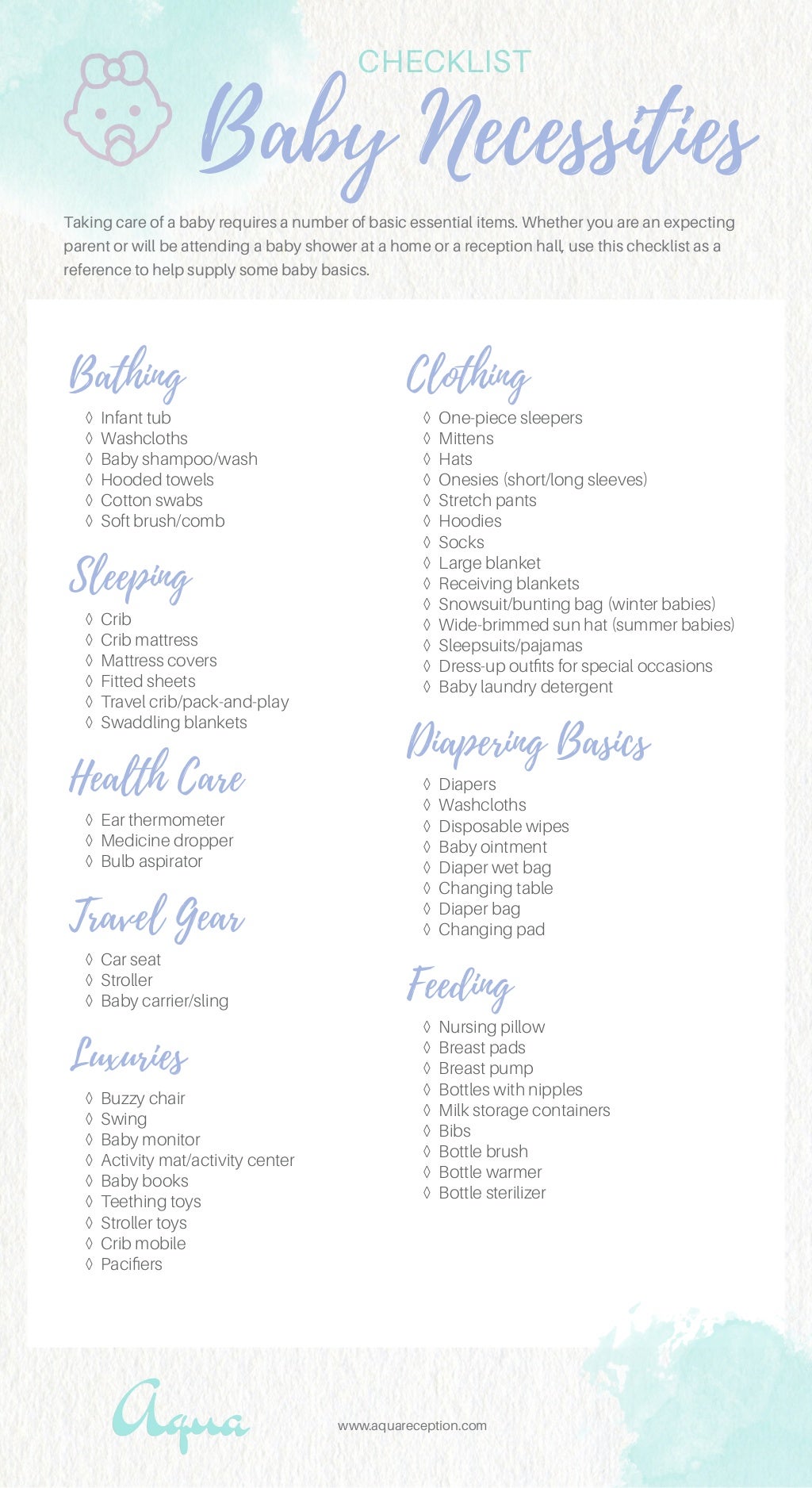 Baby Necessities Checklist