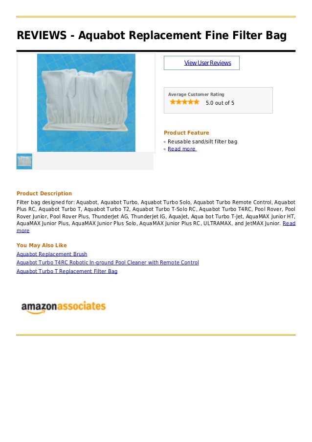 Aquabot replacement fine filter bag