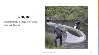 Drag net
• Drag net are used in a large skills fishing.
• Legal size: 6m wide
Boby Basnet || Asst. Prof. 274
 
