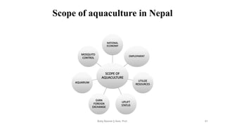 Scope of aquaculture in Nepal
Boby Basnet || Asst. Prof. 41
 