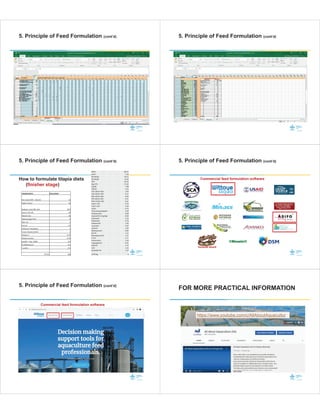 Practical Understanding of Aquafeed Formulation