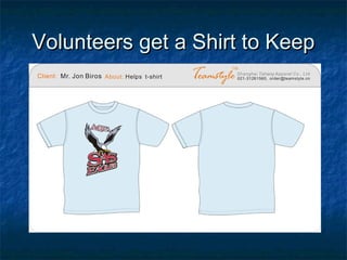 VVoolluunntteeeerrss ggeett aa SShhiirrtt ttoo KKeeeepp 
 