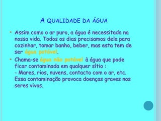 A qualidade do arOs animais e as plantas precisam muito do ar puro. Por esta mesma razão a Humanidade precisa de proteger a floresta.