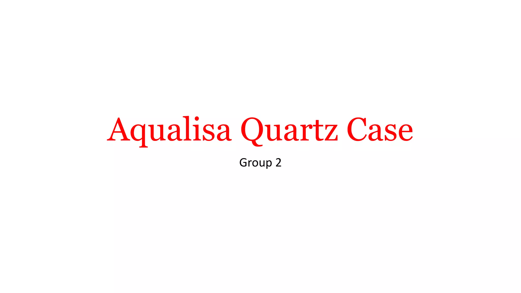 Aqualisa Quartz HBR case study presentation PPT