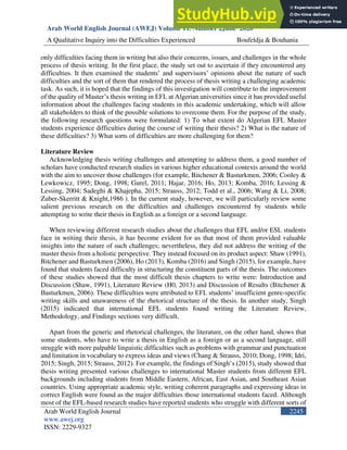 A Qualitative Inquiry Into The Difficulties Experienced By Algerian EFL ...