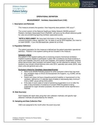 Pedvae Algorithm A Quality Improvement Approach To Reduce Unplanned Extubation In The ...
