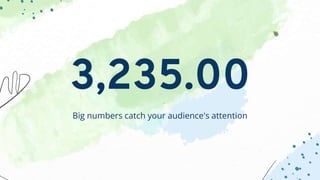 3,235.00
Big numbers catch your audience's attention
 