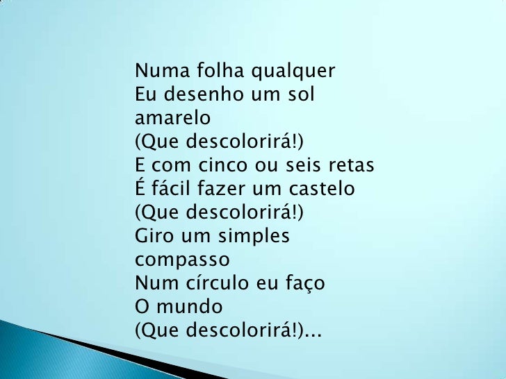 Uma Folha Qualquer Eu Desenho Um Sol Amarelo