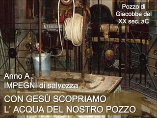 Pozzo di Giacobbe del XX sec. aC Anno A :IMPEGNI di salvezzaCON GESÙ SCOPRIAMOL’ ACQUA DEL NOSTRO POZZO