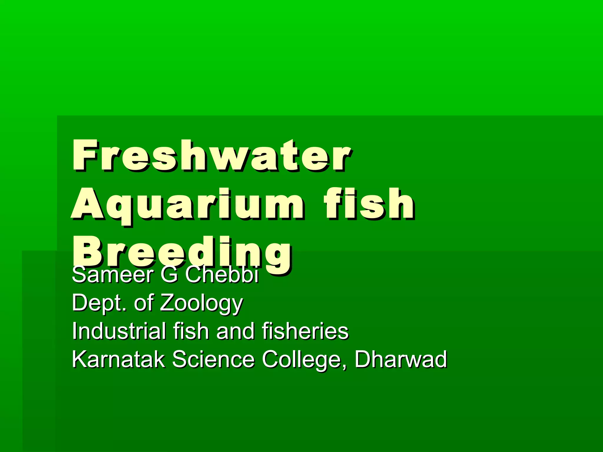 Aquarium fish breeding PPT