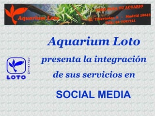 Aquarium Loto
presenta la integración
  de sus servicios en

   SOCIAL MEDIA
 