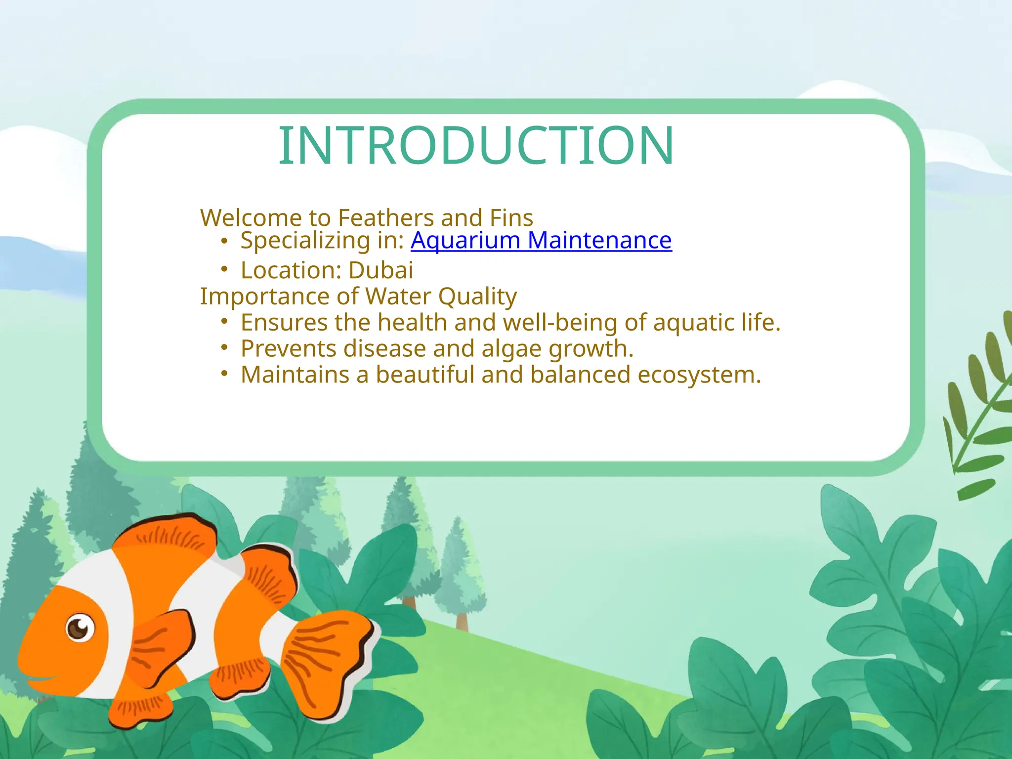 Picture of aquarium maintenance - feathers and fins | PPTX