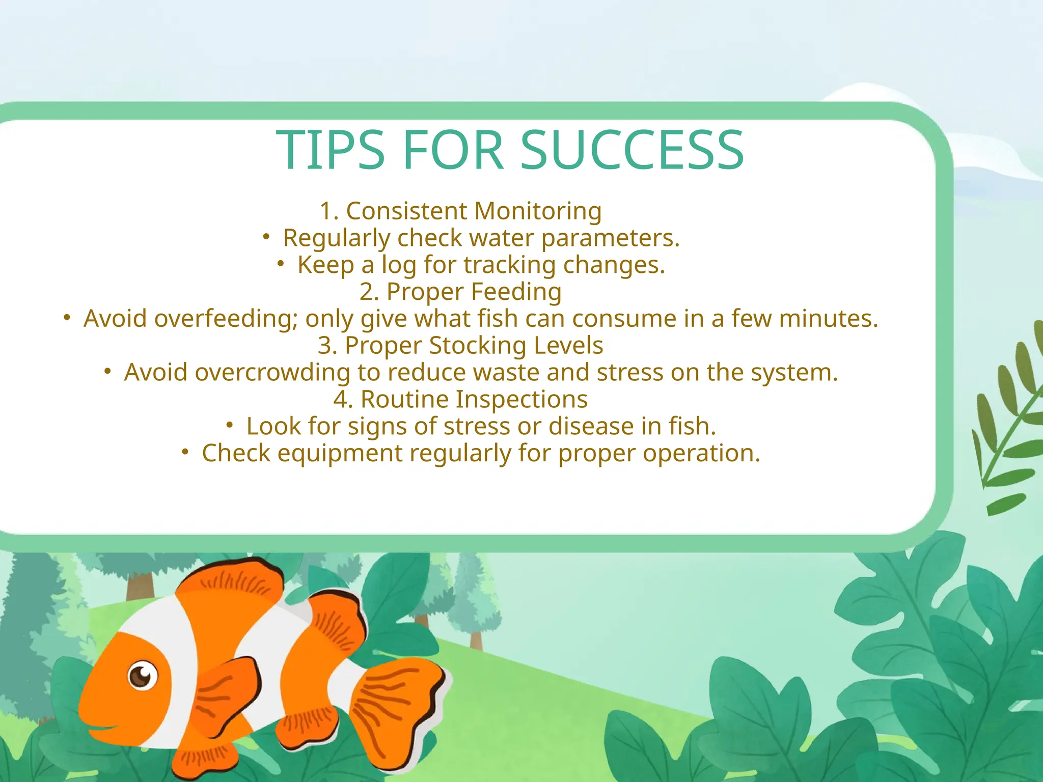 aquarium maintenance - feathers and fins | PPTX