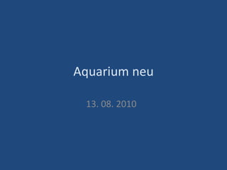 Aquarium neu 13. 08. 2010  