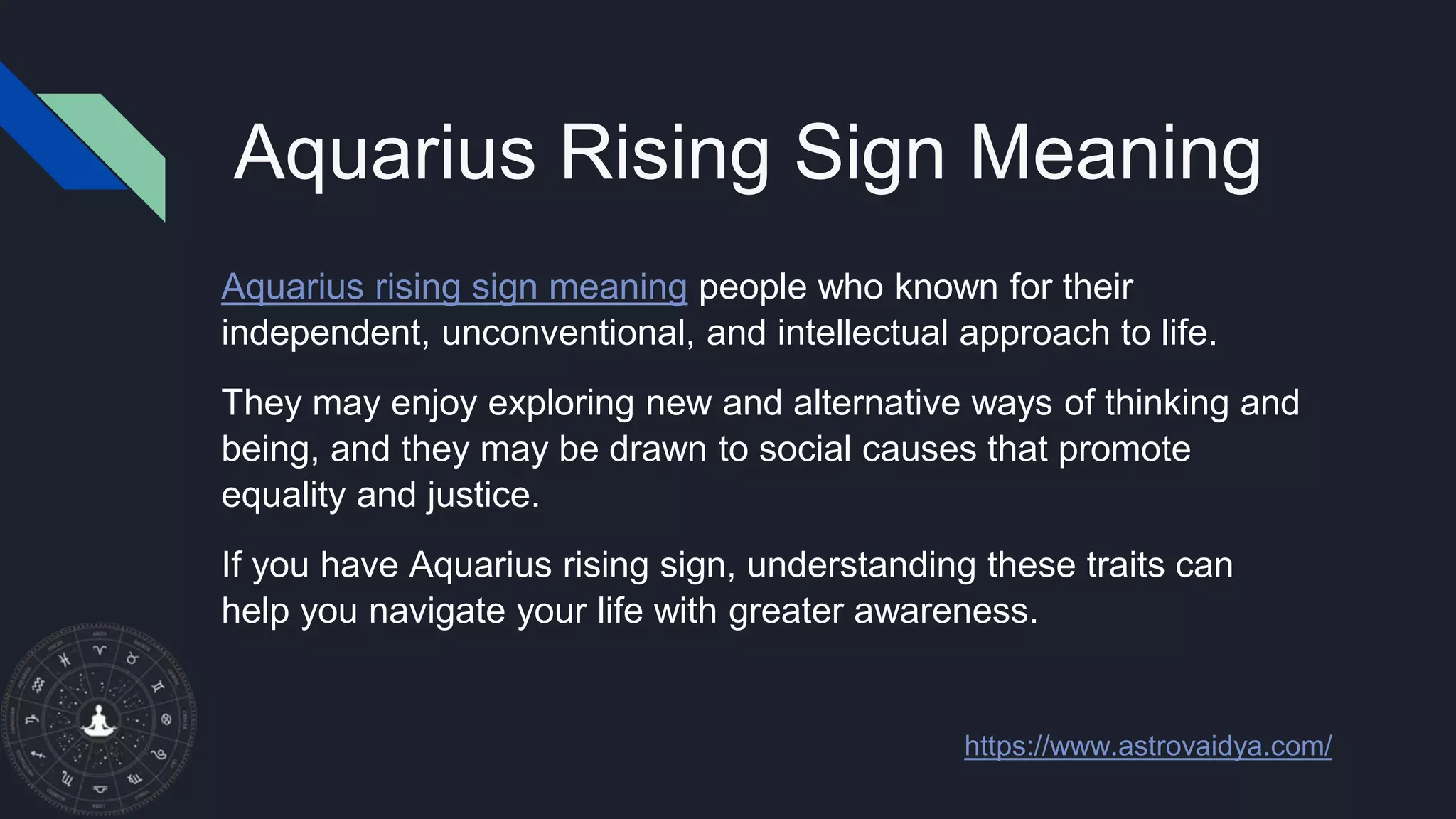 Aquarius Rising Sign meaning | PPTX