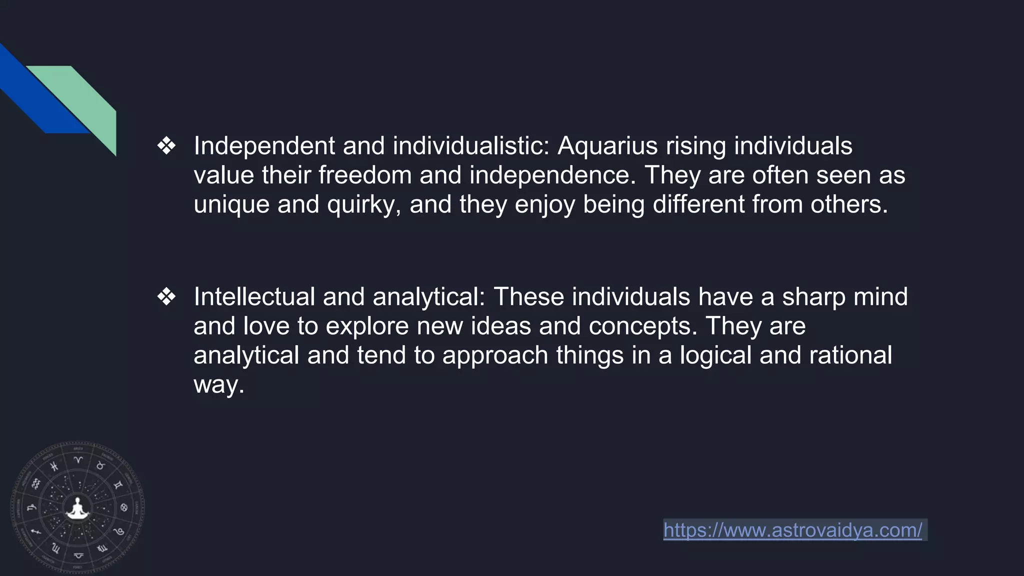 Aquarius Rising Sign meaning | PPTX