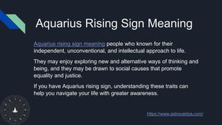Aquarius Rising Sign meaning | PPTX