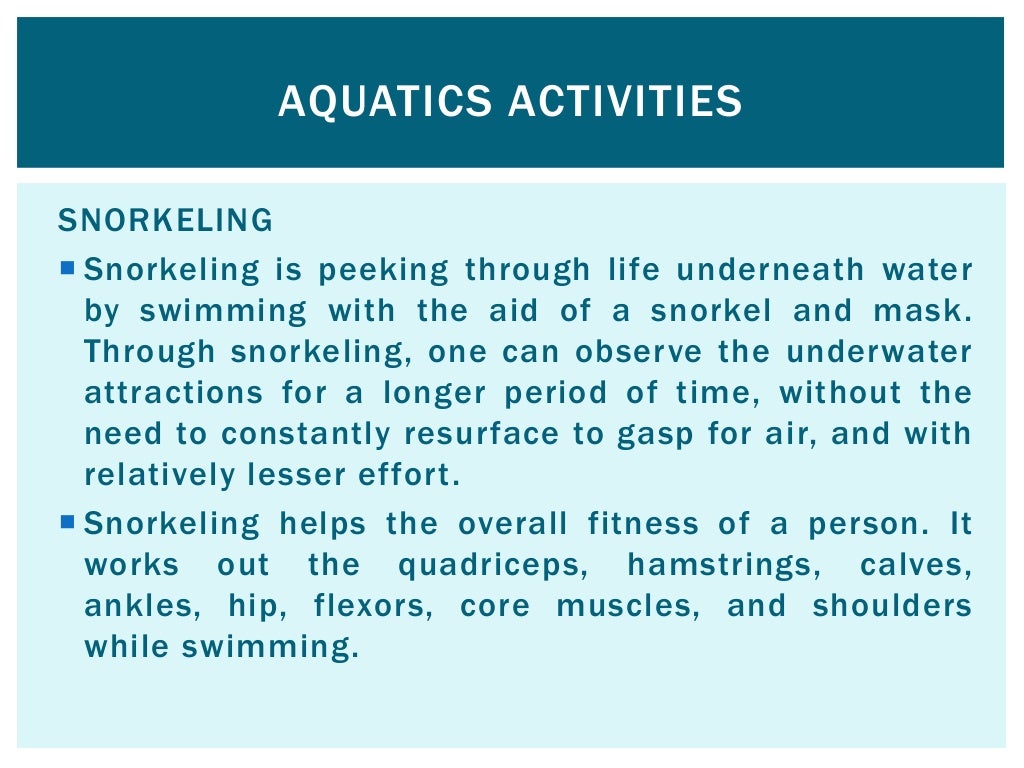 Aquatic activities