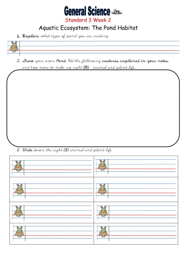 Aquatic Ecosystem Worksheet PDF