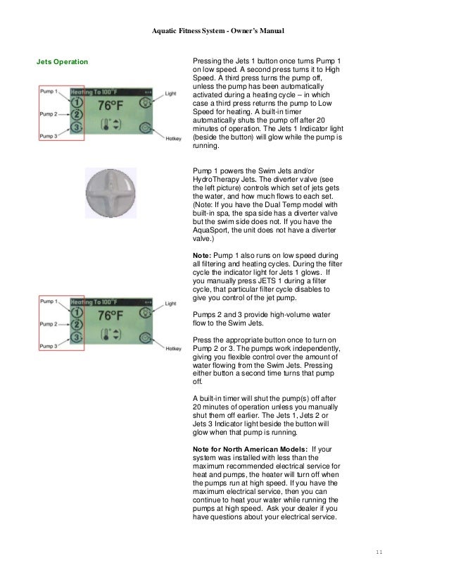 Aquatic fitness system owners manual guide