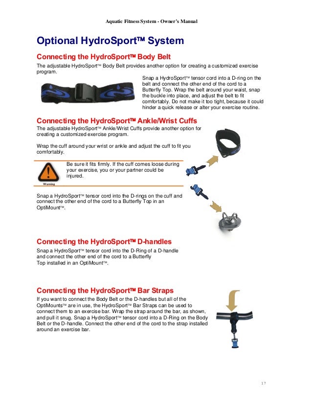 Aquatic fitness system owners manual guide