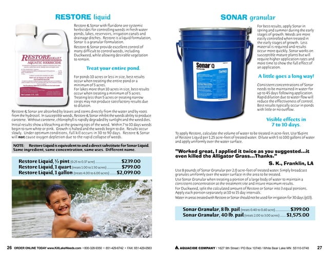 Aquatic weed control, Lake weed control products, Lake weed control ...