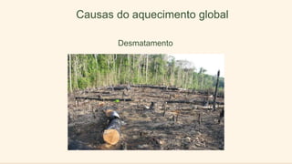Causas do aquecimento global
Desmatamento
 