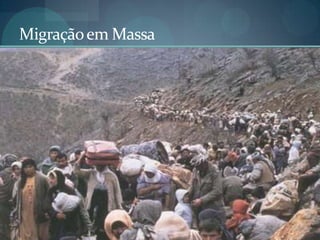 Migração em Massa
 o alagamento de cidades e o aquecimento da
 temperatura em algumas regiões do
 mundo, podem provocar a migração de milhões de
 pessoas, provocando sérios problemas sociais nas
 regiões que receberão estes migrantes.
 