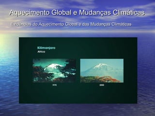 Aquecimento Global e Mudanças Climáticas
Evidências do Aquecimento Global e das Mudanças Climáticas

 