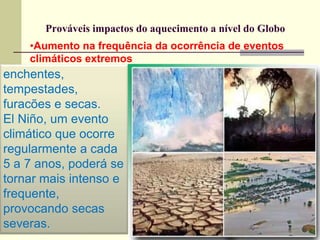 UNIVERSIDADE EDUARDO MONDLANE
Prováveis impactos do aquecimento a nível do Globo
enchentes,
tempestades,
furacões e secas....