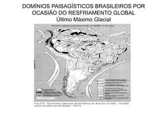 DOMÍNIOS PAISAGÍSTICOS BRASILEIROS POR
OCASIÃO DO RESFRIAMENTO GLOBAL
Último Máximo Glacial
 