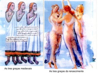 As tres graças medievais As tres graças do renascimento 