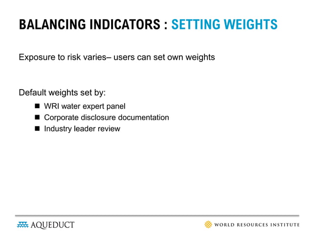 WRI's Aqueduct Global Water Risk Mapping: Data & Methodology | PDF