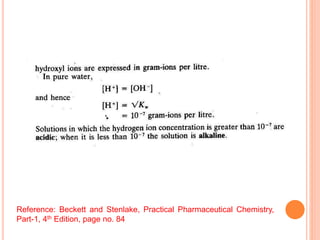 Reference: Beckett and Stenlake, Practical Pharmaceutical Chemistry,
Part-1, 4th Edition, page no. 84
 