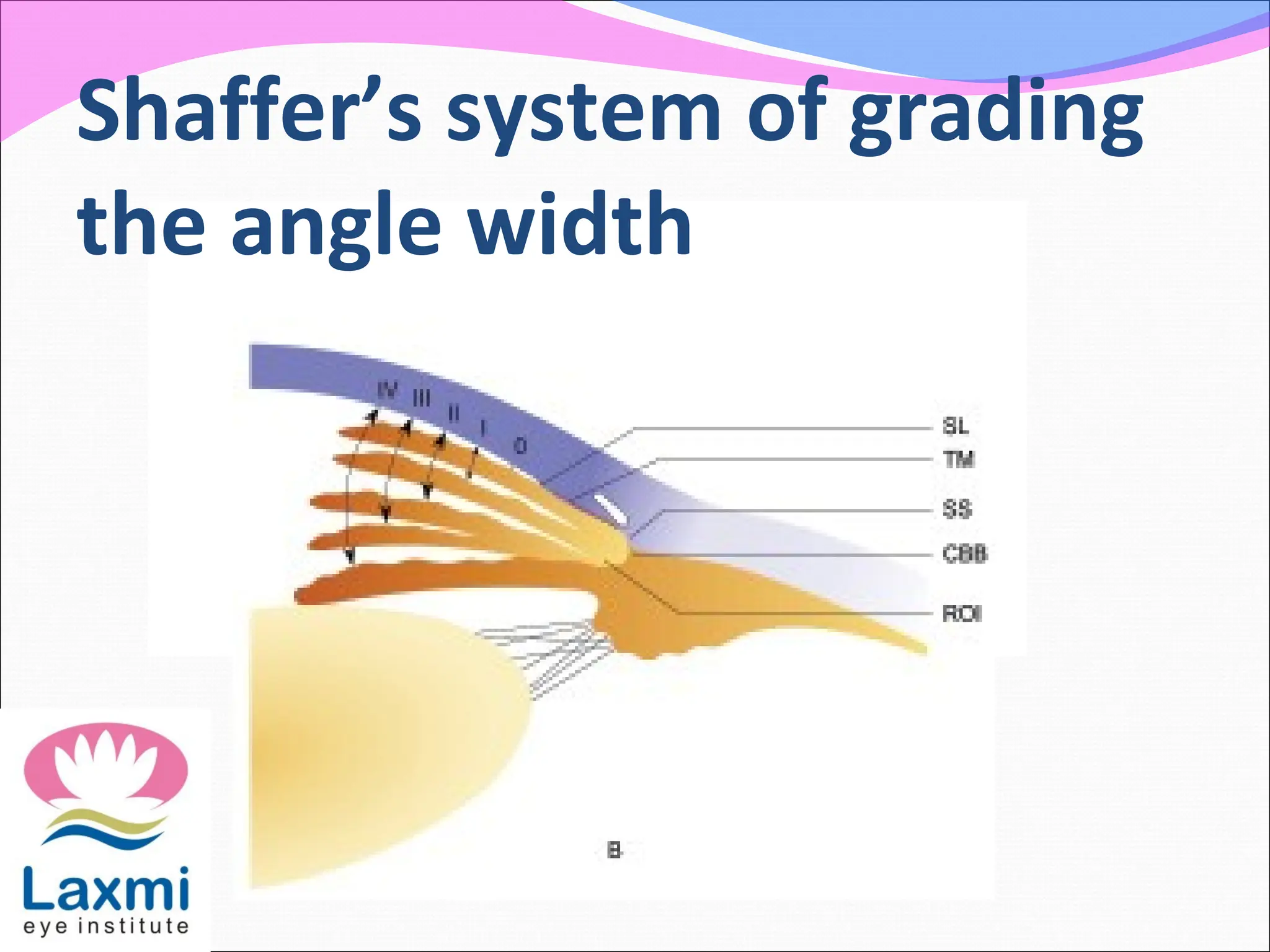 Shaffer’s system of grading
the angle width
 
