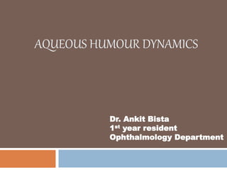 AQUEOUS HUMOUR DYNAMICS
Dr. Ankit Bista
1st year resident
Ophthalmology Department
 