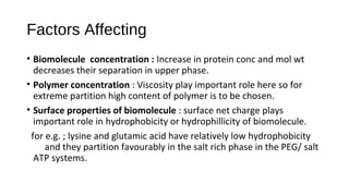 Aqueous two phase extraction | PPT