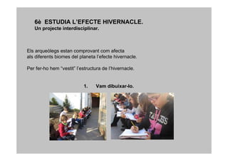 6è ESTUDIA L’EFECTE HIVERNACLE.
   Un projecte interdisciplinar.



Els arqueòlegs estan comprovant com afecta
als diferents biomes del planeta l’efecte hivernacle.

Per fer-ho hem “vestit” l’estructura de l’hivernacle.


                            1.    Vam dibuixar-lo.
 