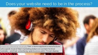 Does your website need to be in the process?
McKinsey shared an example from a home appliance manufacturer,
who spent most...